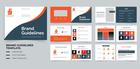 Modern Brand guidelines template design - obrazy, fototapety, plakaty