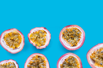 Passion fruit on white background.