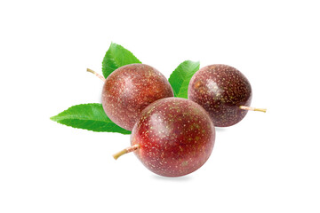 Fresh passion fruit isolated on white background, food healthy concept