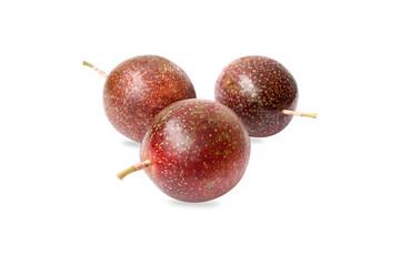 Fototapeta premium Fresh passion fruit isolated on white background, food healthy concept