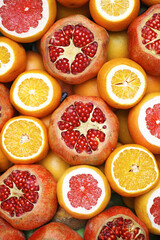 background of red grapefruit