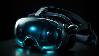 Futuristic virtual reality simulator enhances eyesight for underwater adventure generated by AI