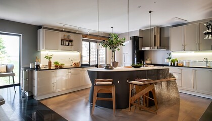 modern kitchen interior with kitchen