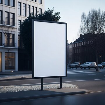 Billboard blank on a highway for advertisement, spring sunny day.