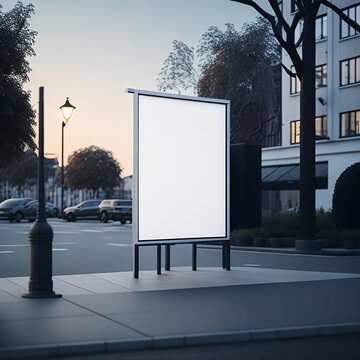 Billboard blank on a highway for advertisement, spring sunny day.