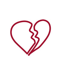 Broken Heart Doodle Icon