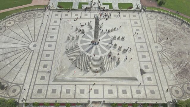 Tilt down shot of the Monolith Plateau in Oslo Norway