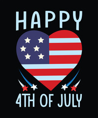 Happy 4th Of July T-Shirt Design