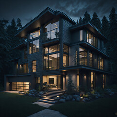 Fototapeta premium old house in the night