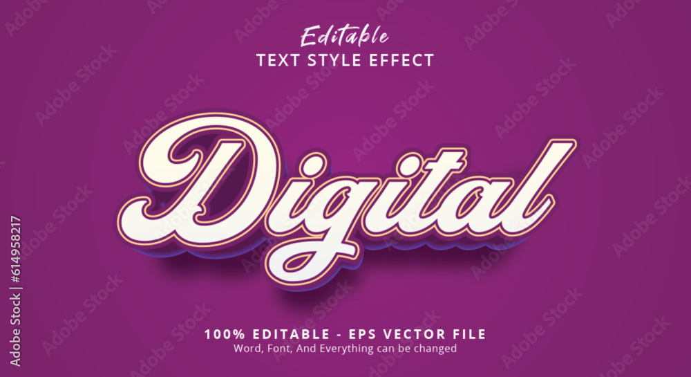Poster digital text style effect, editable text effect