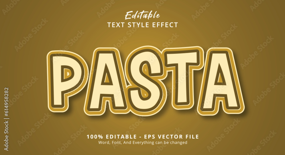 Poster pasta text style effect, editable text effect