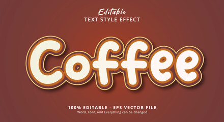 Coffee Text Style Effect, Editable Text Effect