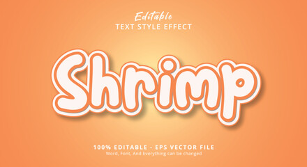 Shrimp Text Style Effect, Editable Text Effect