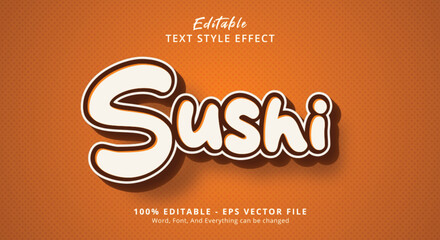 Sushi Text Style Effect, Editable Text Effect