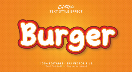 Burger Text Style Effect, Editable Text Effect