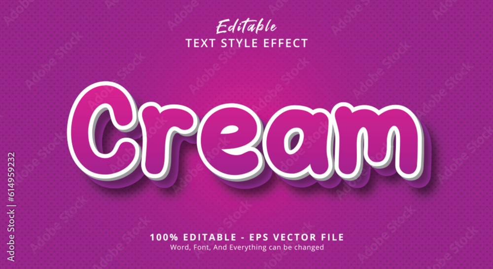 Poster cream text style effect, editable text effect