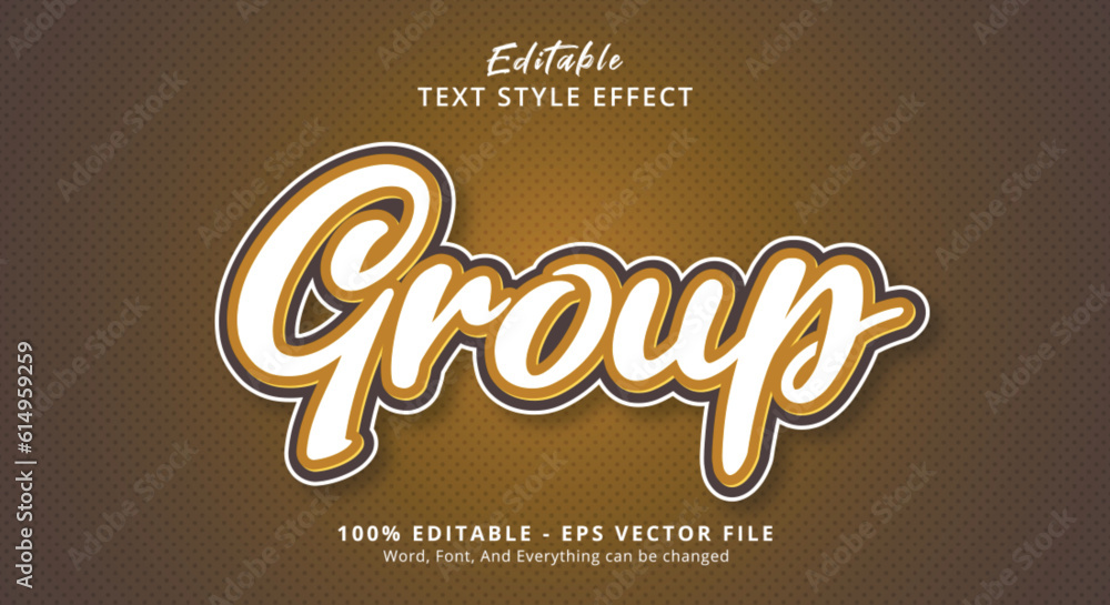 Poster group text style effect, editable text effect