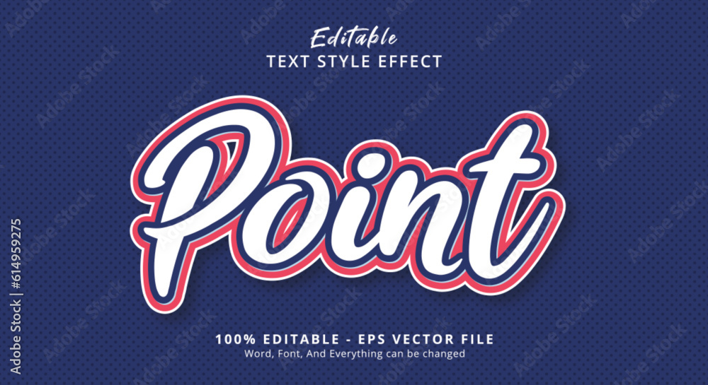 Poster point text style effect, editable text effect