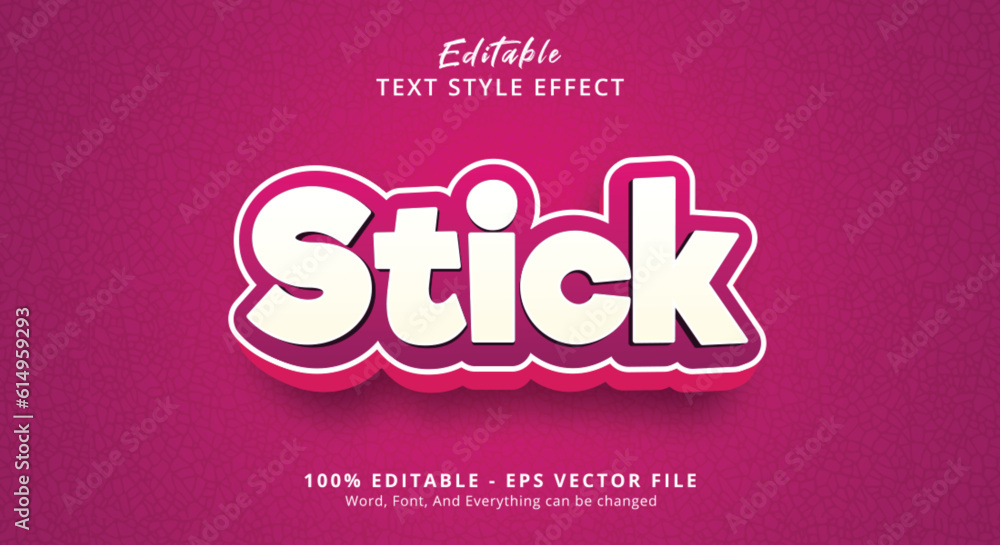 Poster stick text style effect, editable text effect
