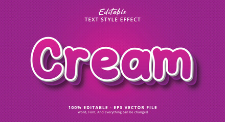 Cream Text Style Effect, Editable Text Effect