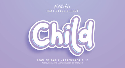 Child Text Style Effect, Editable Text Effect