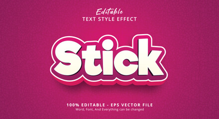 Stick Text Style Effect, Editable Text Effect