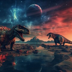 tyrannosaurus rex dinosaur 3d render,Generative AI