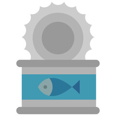 canned sardines flat icon