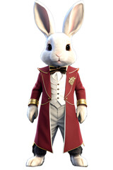 Fototapeta na wymiar Bunny rabbit in fancy tailcoat