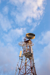 communication signal tower in outdoor locations