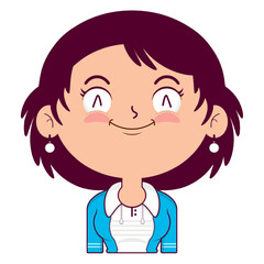 girl smile face cartoon cute