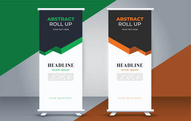 modern roll up banner template  with abstract design