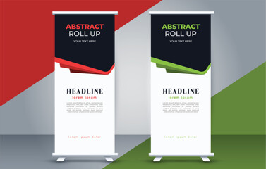 modern roll up banner template  with abstract design
