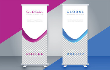 Modern roll up banner design template. flyer. pull up. presentation. brochure. poster. advertisement. print media