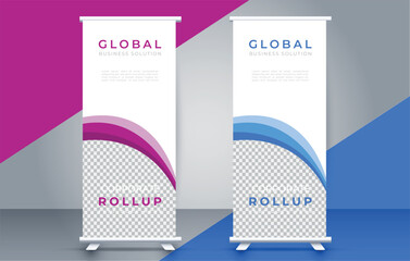 Modern roll up banner design template. flyer. pull up. presentation. brochure. poster. advertisement. print media