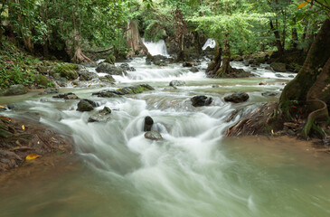 waterfall in the forest nature travel
