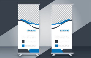 professional  business roll up display standee template design