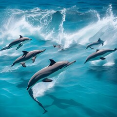 Obraz premium dolphin jumping out of water