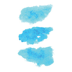 Hand draws ink brush stroke collection, Watercolor blue vector brush strokes, Grunge blue design elements paintbrush