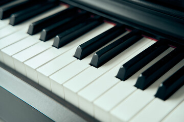 Close up shot of piano keyboard © yattipong