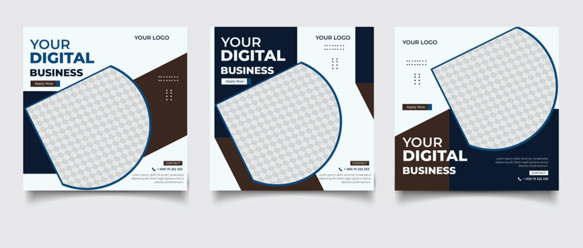 Digital marketing agency social media promotion post template design