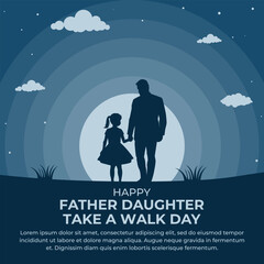 Vector Graphic of National Father Daughter Take a Walk Day