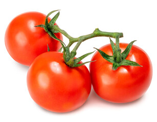 Fresh Tomato isolated on white background, Red Tomato on White Background With clipping path.