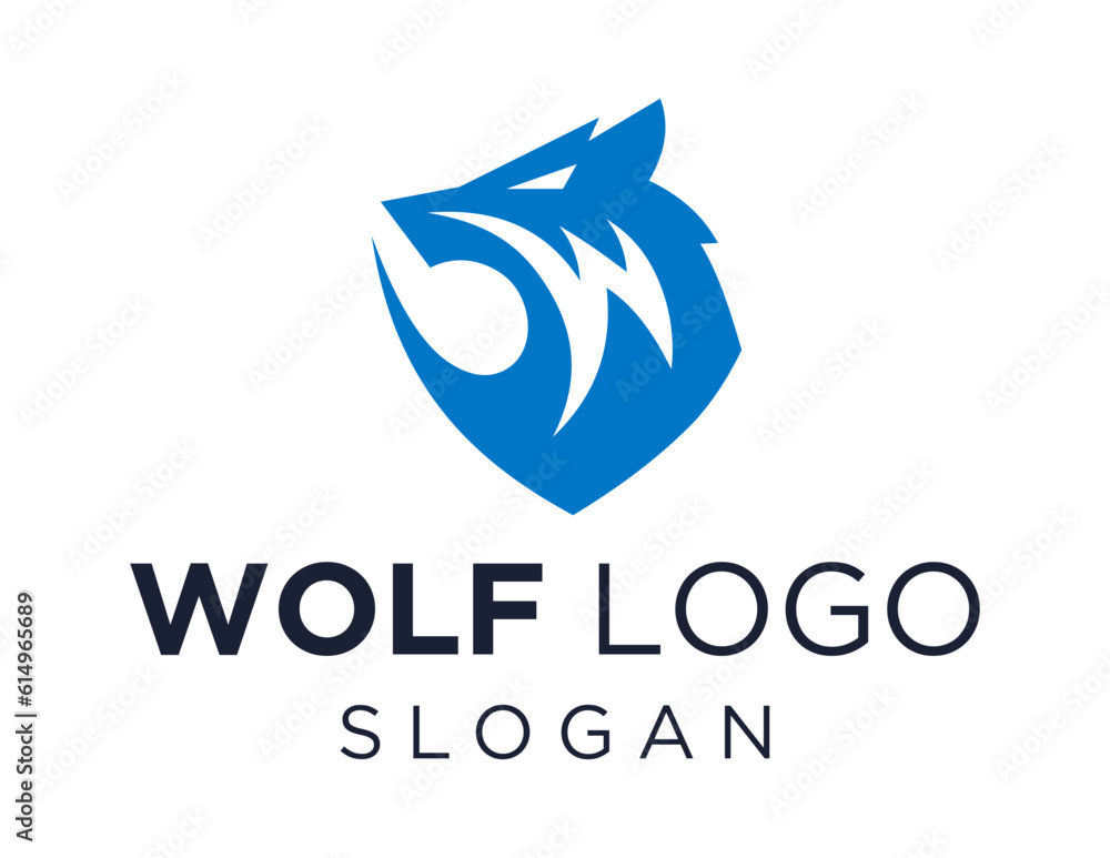 Poster logo about wolf on a white background. created using the coreldraw application.