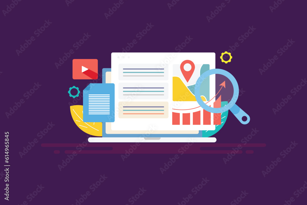 Poster search engine ranking contextual web link, business location and website traffic visitors' growth an