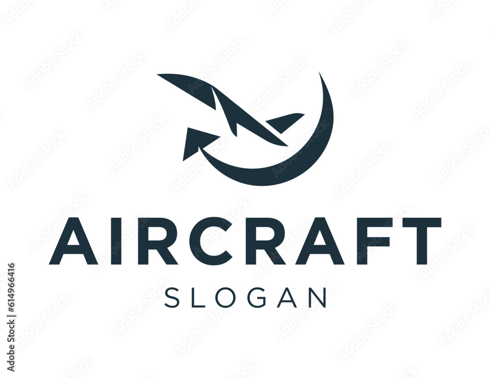 Poster logo about aircraft on a white background. created using the coreldraw application.