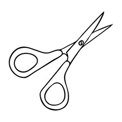 scissors line vector illustration