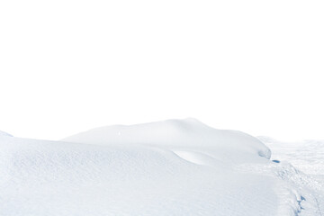 Fototapeta na wymiar Snowdrift isolated on white background with copy space for your text