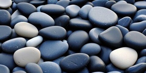 Fototapeta na wymiar Blue and Cream-Colored Pebbles Texture for a Calming and Harmonious Background