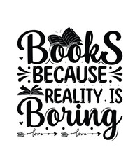 Reading Books Typography t shirt Design SVG Cute File book lover svg design, Book Lover vector, Book Lover sticker, book silhouette clipart